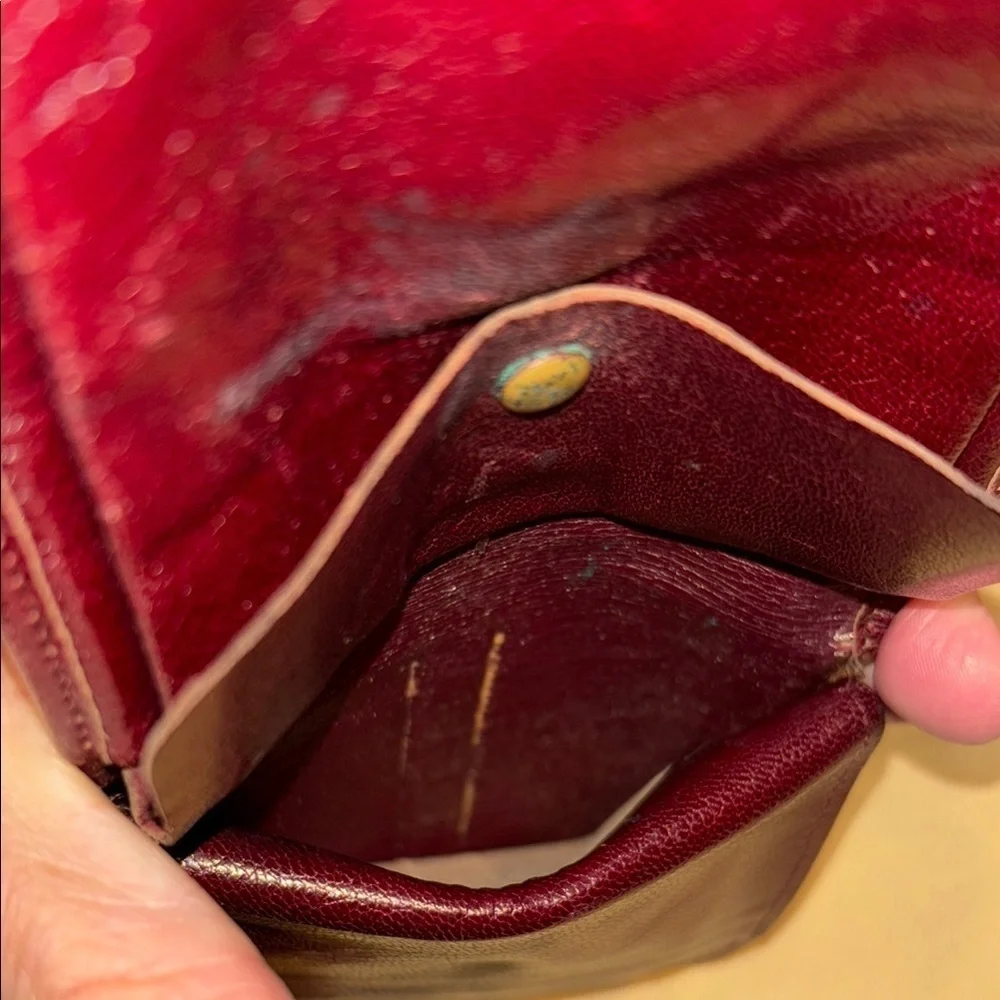 Rare! Christian Dior Red Vintage Trotter Wallet Elegant Compact Design - Picture 9 of 16
